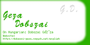 geza dobszai business card